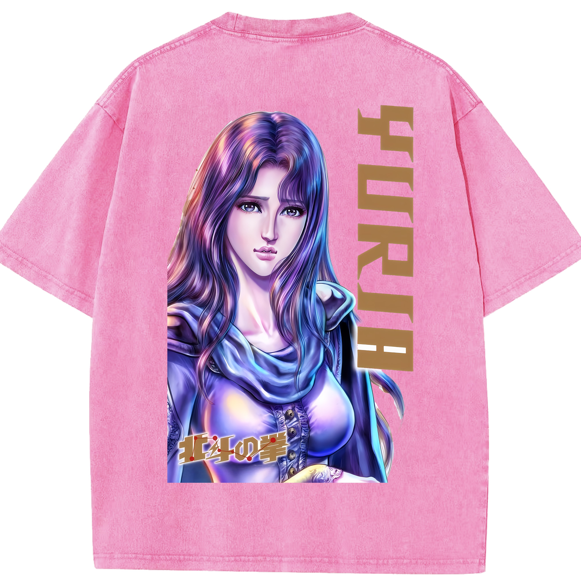 （画像用） 北斗の拳 Fist of the North Star 綿100% ヴィンテージ風 半袖Tシャツ（背面プリント）
